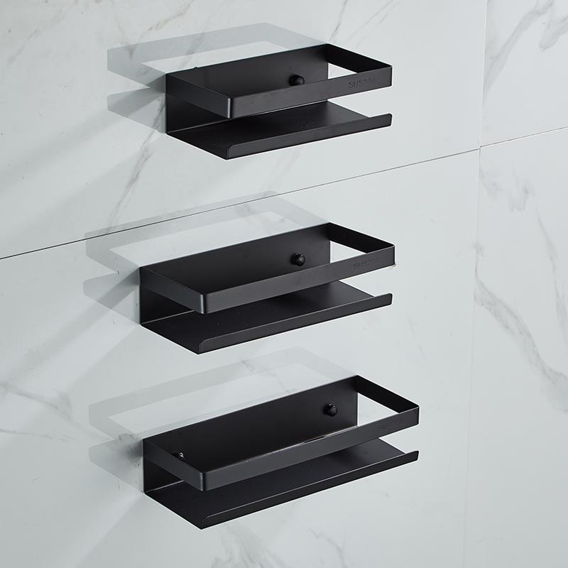 Bathroom Shelf Stainless Steel Shower Rack Corner Shelf Square Bath Shower Shelf Nail Free Black/Nickel Storage Organizer Rack