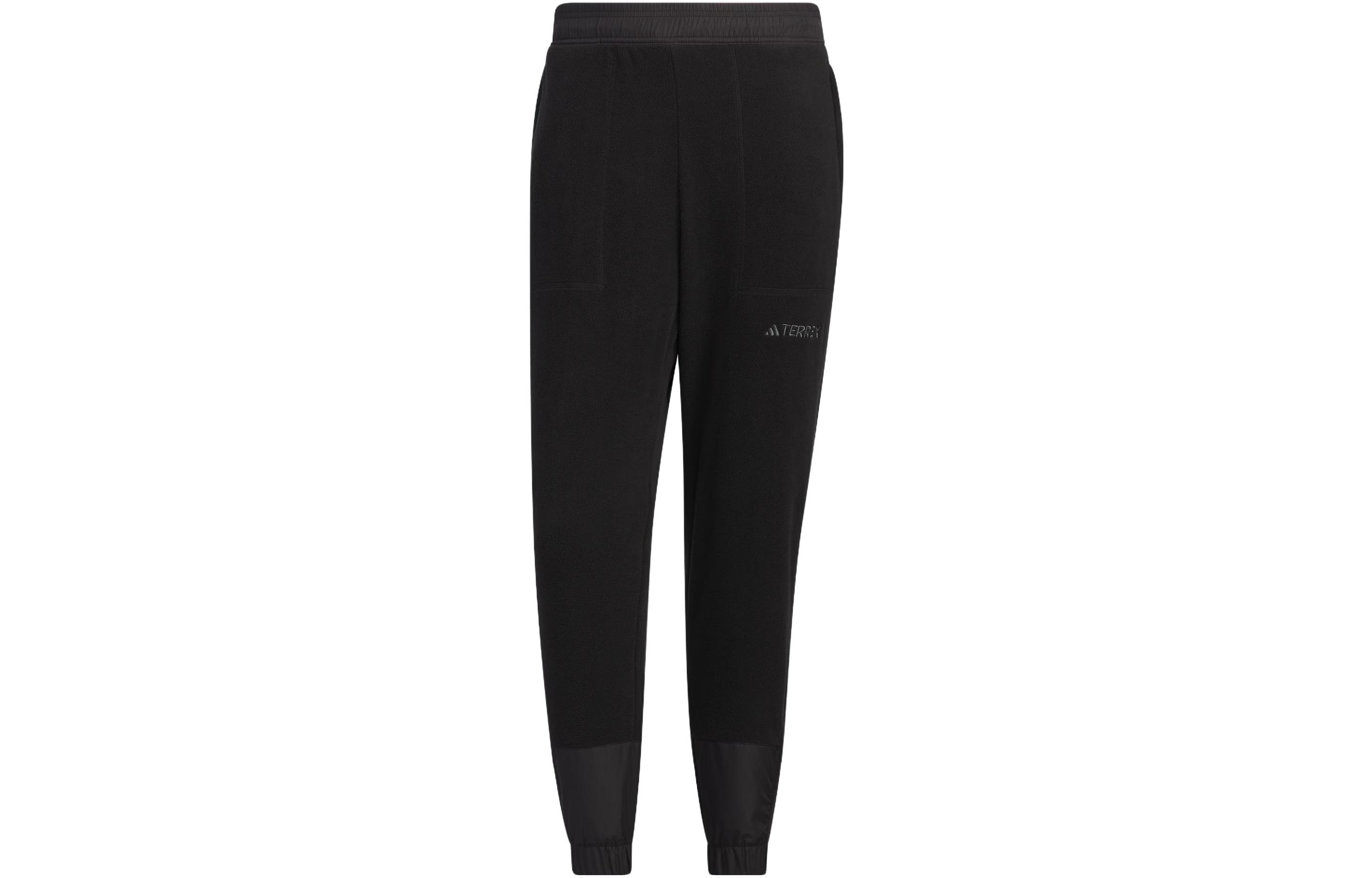 Adidas Fleece Joggers Elastic Cuff Knitted Sweatpants Men s Black IL9009 M