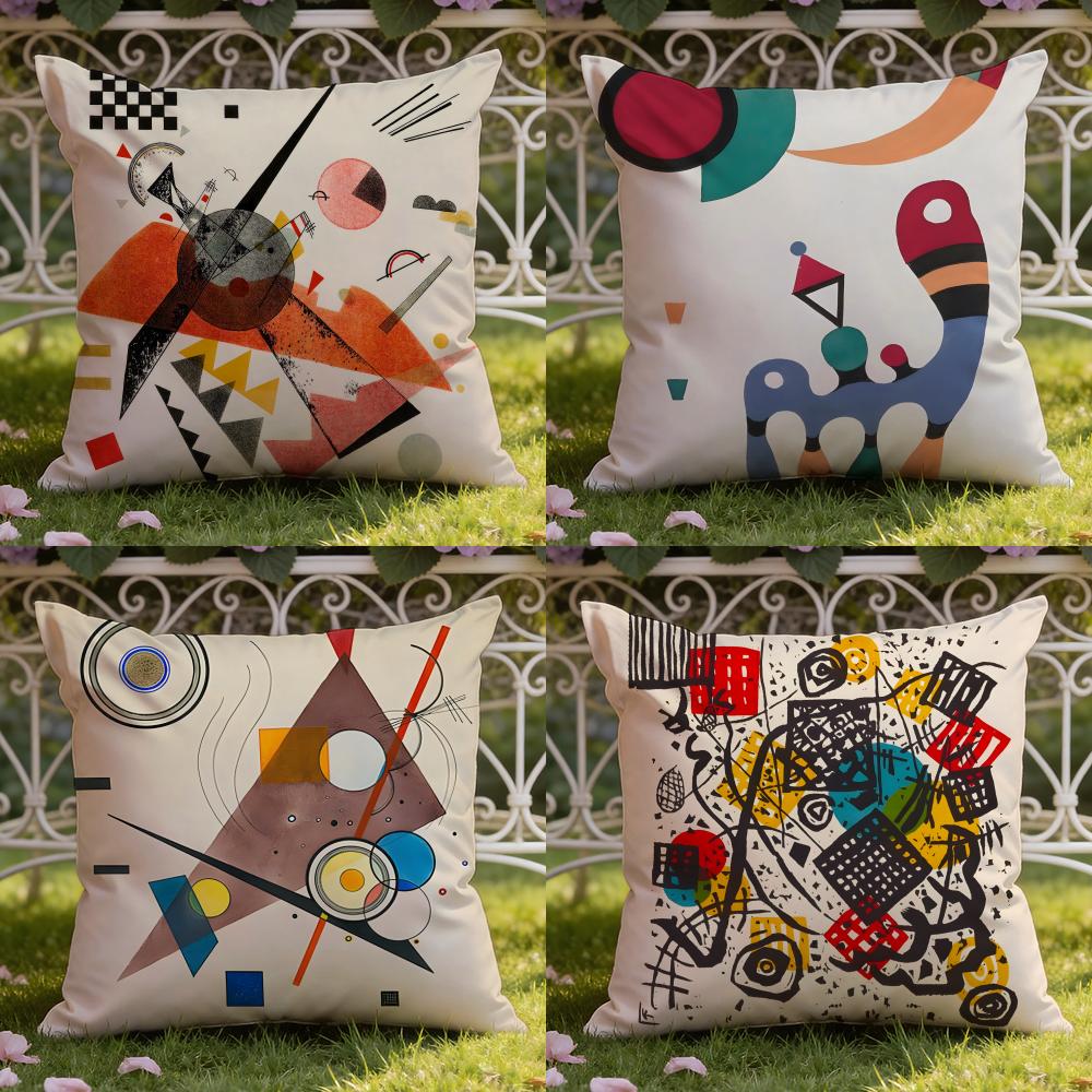 W-Wassily K-Kandinsky Art Cushion Cover Home & Car Dual-Scene Pillow Cover: Reversible for Premium Comfort