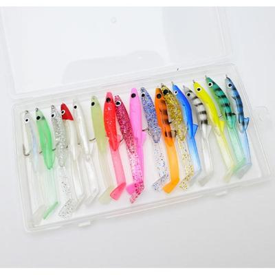 17pcs Leurres de Pêche Sportifs en PVC Couleur Mixte Appât Souple en Silicone Shad Leurre Souple Pêche