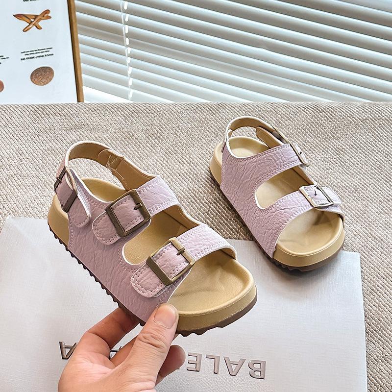 New Summer Children's Sandals Korean Style Soft Sole Beach Shoes for Kids Girls Open-Toe Casual Shoes