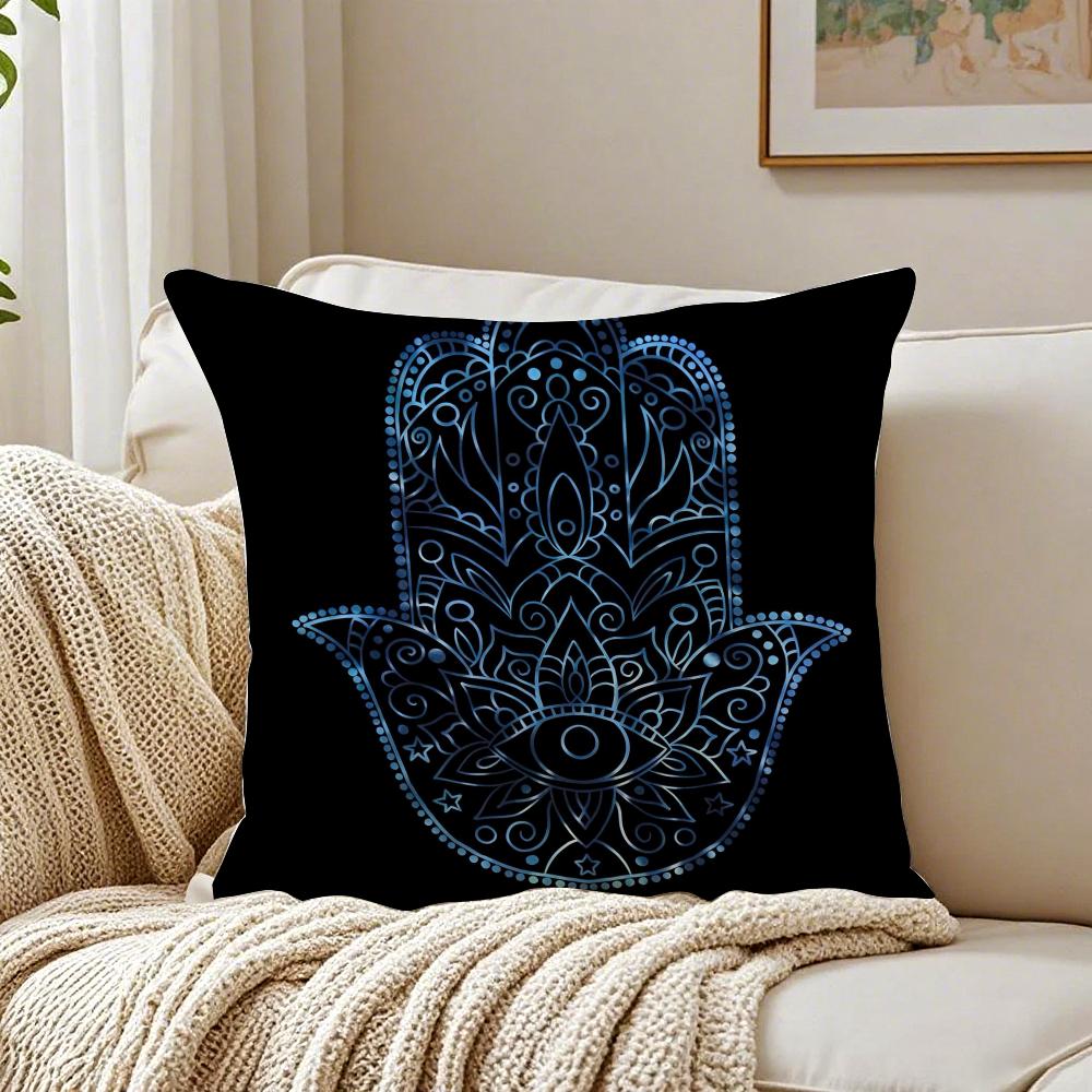 Mystical Cultural Artwork HHamsa Cushion Cover Pillowcase Antidustmite Living Room Sofa Decor Cushion Room