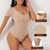 Women S Seamless Short Sleeve Tummy Control Butt Lifter Bodysuit Shapewear