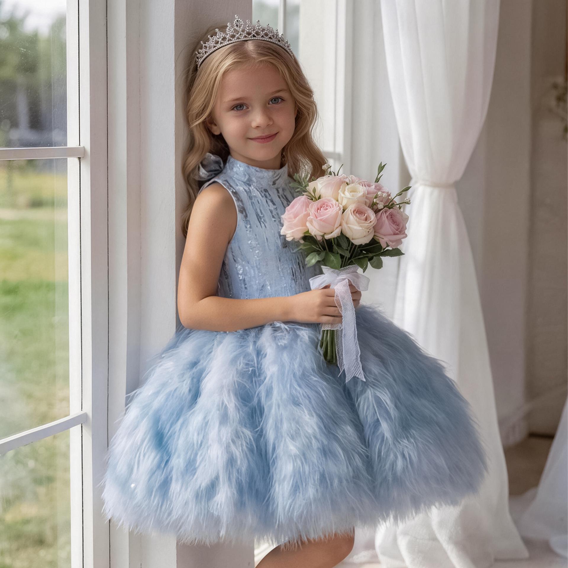 Augstākās klases princeses puķu meitenes kleita