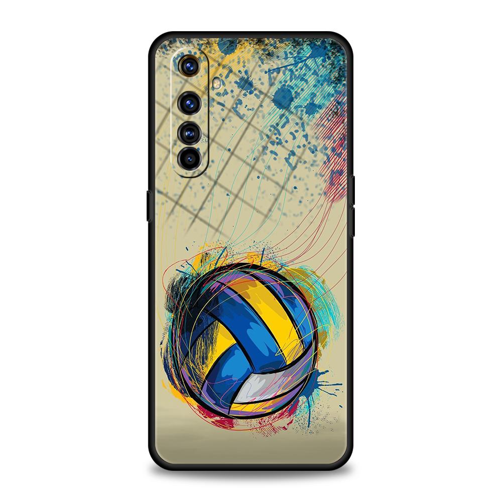 Volleyball Painted Soft TPU For Realme 9 10 11 12 13 C21 C25 C35 GT2 GT3 GT5 GT6 C63 C67 C55 C53 Pro 5G Shockproof Phone Case