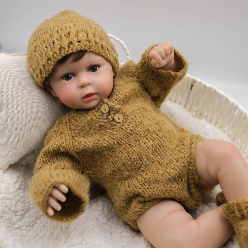 Realistic 20 Inch Ward Reborn Baby Dolls Soft Cloth Body Simulation Doll Handmade 3D Painted Skin Veins Visible Newborn Doll Kids Bedtime Playmate Toy