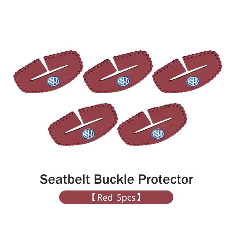 WET1 Car Seatbelt Buckle Protector Leather Anti Scratch Interior Guard For Volkswagen VW Passat Golf 4 5 6 Tiguan Polo Scirocco Jetta