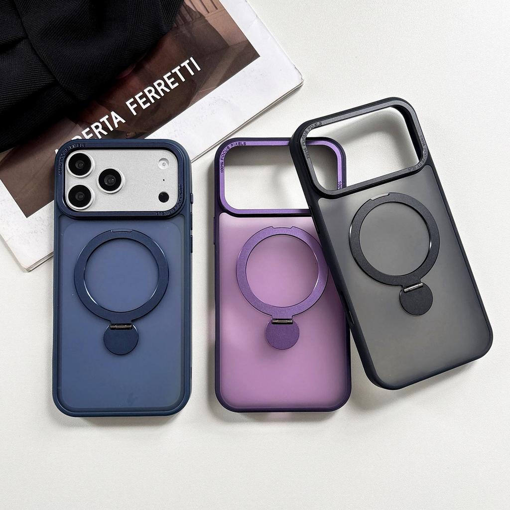 Apple 15 Pro Max/17 Pro Max Phone Case with Invisible Magnetic Rotatable Bracket