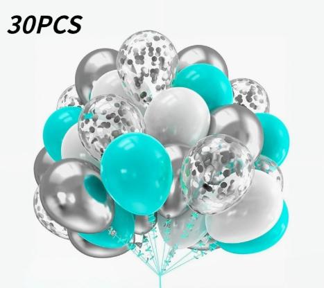 Glitter Set 30-Piece Decorative Balloons for Party Celebration and Event Decoration