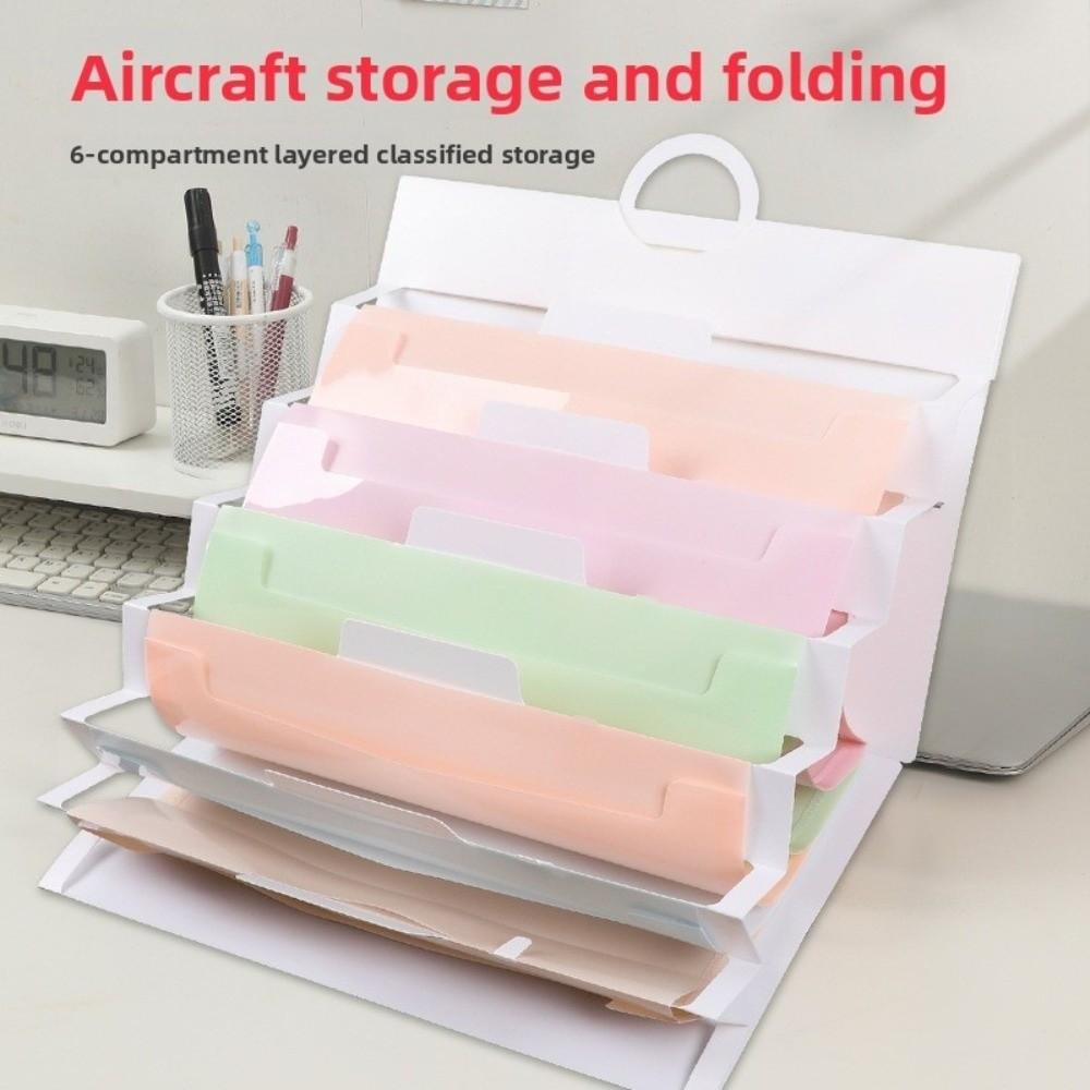 Large Capacity File Organizer 6 Pockets File Storage Bag Portable Hanging File Folders  Office