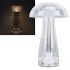 Desk Lamp Acrylic Rechargeable Cordless 3 Color Dimmable Touch Control Portable Mushroom Lamp for Be