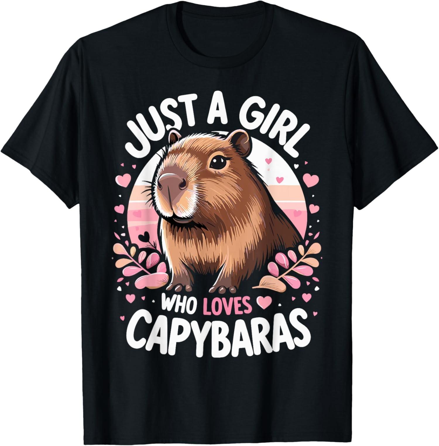 Funny Cute Just a Girl Who Loves Capybaras Lover Unisex T-Shirt S разноцветный
