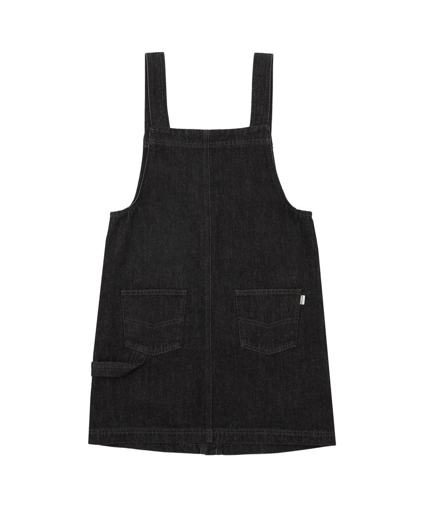 DELICCENT Denim Overalls Dress [Black]