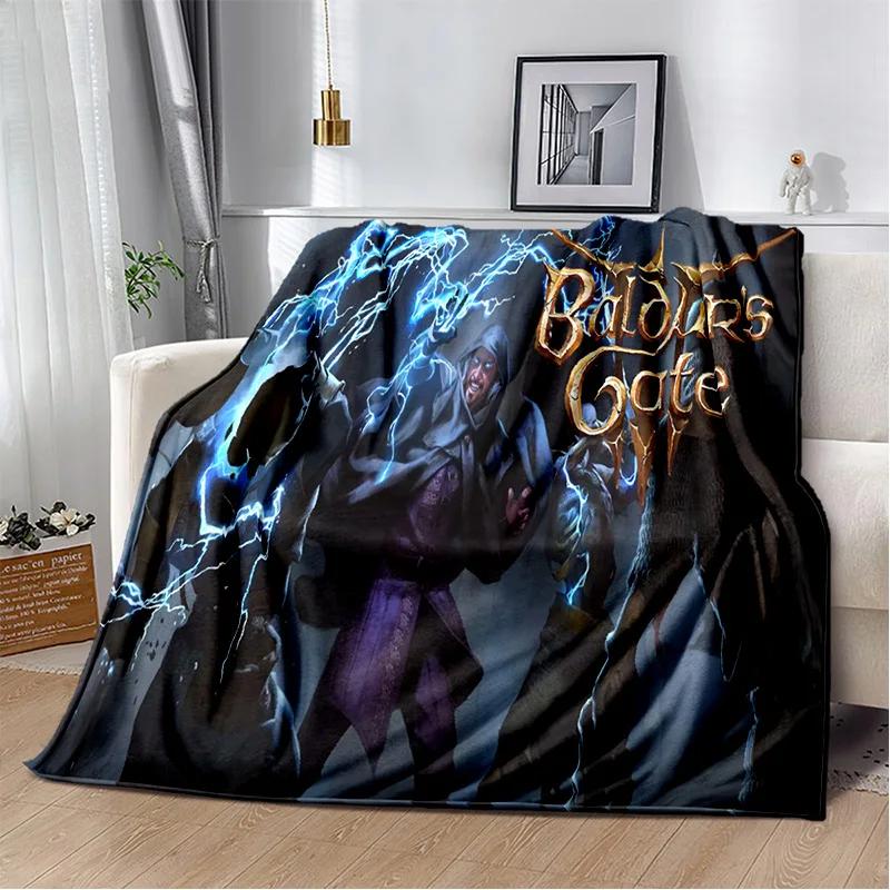 Baldur Gate3 Game Gamer Cartoon 3D Blanket,Soft Throw Blanket for Home Bedroom Bed Sofa Picnic Travel Office Cover Blanket Kids