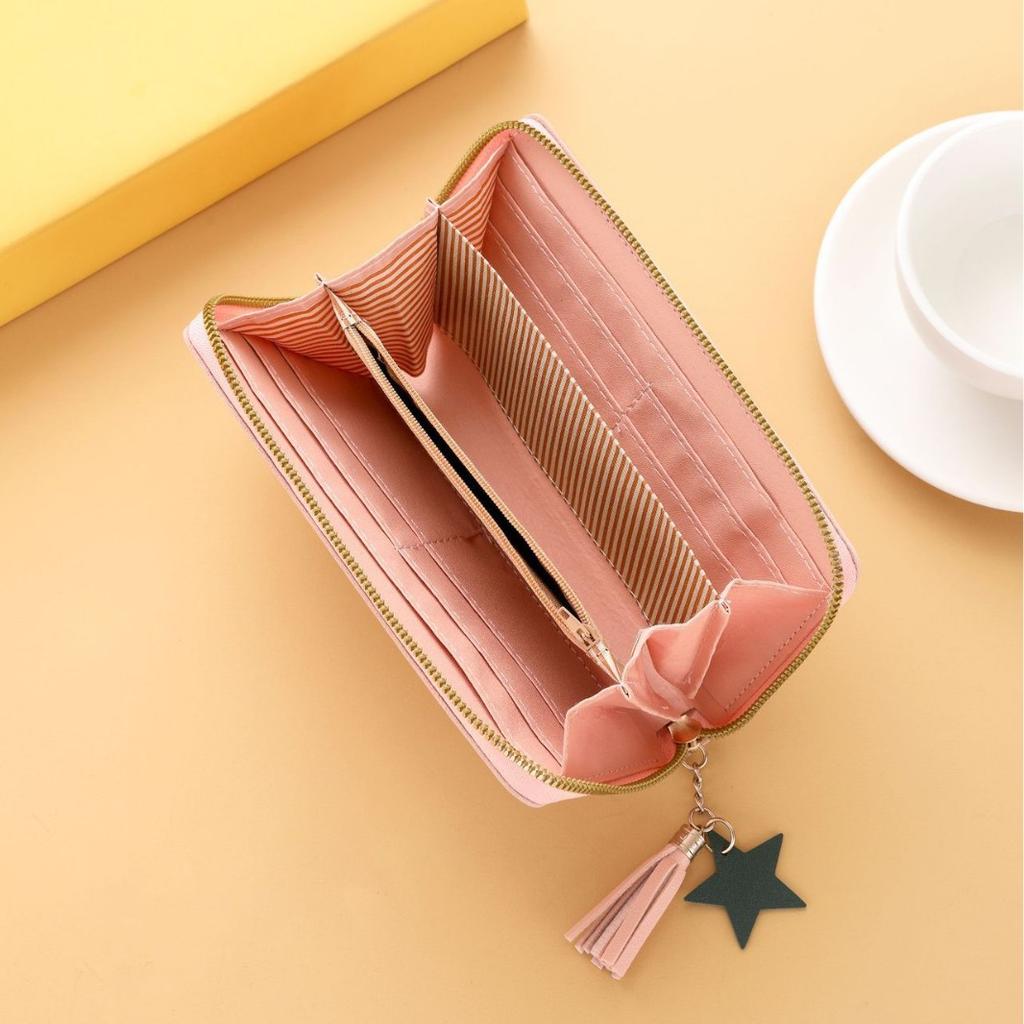 Women Wallets Tassel Zipper Long Wallet Clutch Purse Coin Card Holder