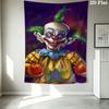 Killer Klowns aus dem Weltall Wandteppich Ästhetischer Wandbehang Bedruckte Stoffdecke Dekorative Wandteppiche für Schlafzimmer Wohnzimmer Heimdekoration