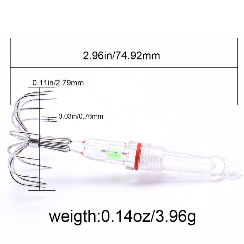 1Pc Led Luminous Electronic Squid Water Lamp Waterproof Lure Fish 8-Hooks Fishing Hooks Tackle Fishing Accessories