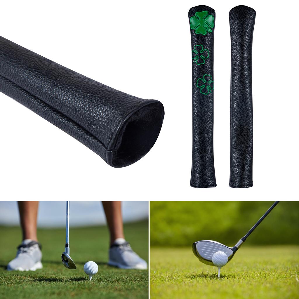Leaf Pattern Golf Alignment Stick Cover PU Leather Alignment Stick Headcover Holder Golf Accessories for Women and Men