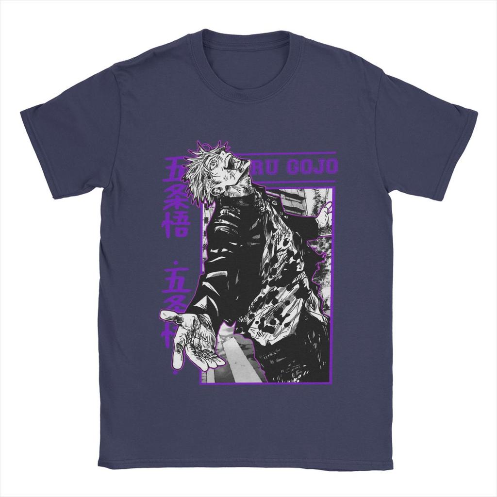 Gojo Satoru T Shirt Men Cotton Leisure T-Shirts Crew Neck Anime Tee Shirt Short Sleeve Clothes Big Size