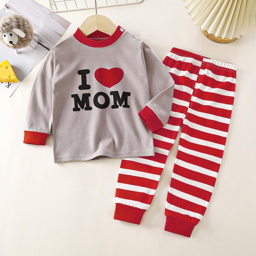 Cute Cartoon Design Pure Cotton Sleepwear Set for Boys and Girls - Long Sleeve Top and Pants for Autumn