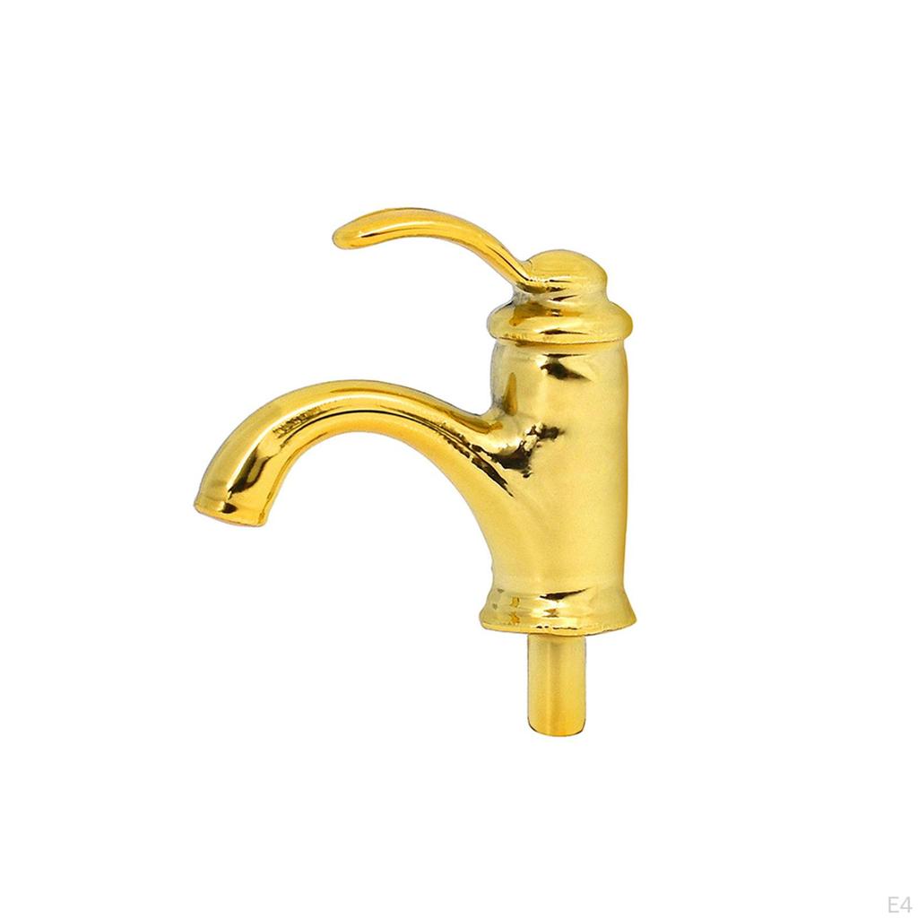 Puppenhaus Einarmiger Wasserhahn, 1:Möbelbausatz im Maßstab 1:12, für Küche Badezimmer Bad Dusche