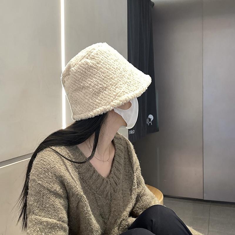 Fisherman's Hat Korean Versatile Face-showing Little Hat for Women In Autumn and Winter Thermal Bucket Basin Hat