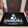 Velvet Christmas Snowman Snowflake Pattern Doormat, Thickened Wear Resistant for Entrance/Entrance/Kitchen/Bedroom/Living Room