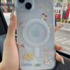 For Transparent for Apple Mobile Phone Protective Case Magnetic Suction High-end Mobile Phone Case Magnetic Suction Ring