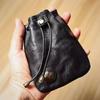 1Pcs Soft Texture Pu Leather Retro Drawstring Key Case Coin Purse Handmade Coin Key Bag Multifunctional Storage Bag