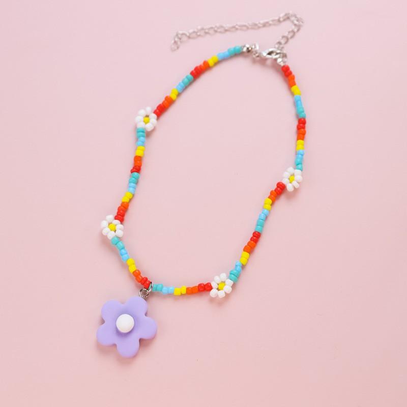 Pet Collar Cats Dogs Floral Beaded Handmade Charm Adjustable Safety Buckle Necklace Small Medium Pets