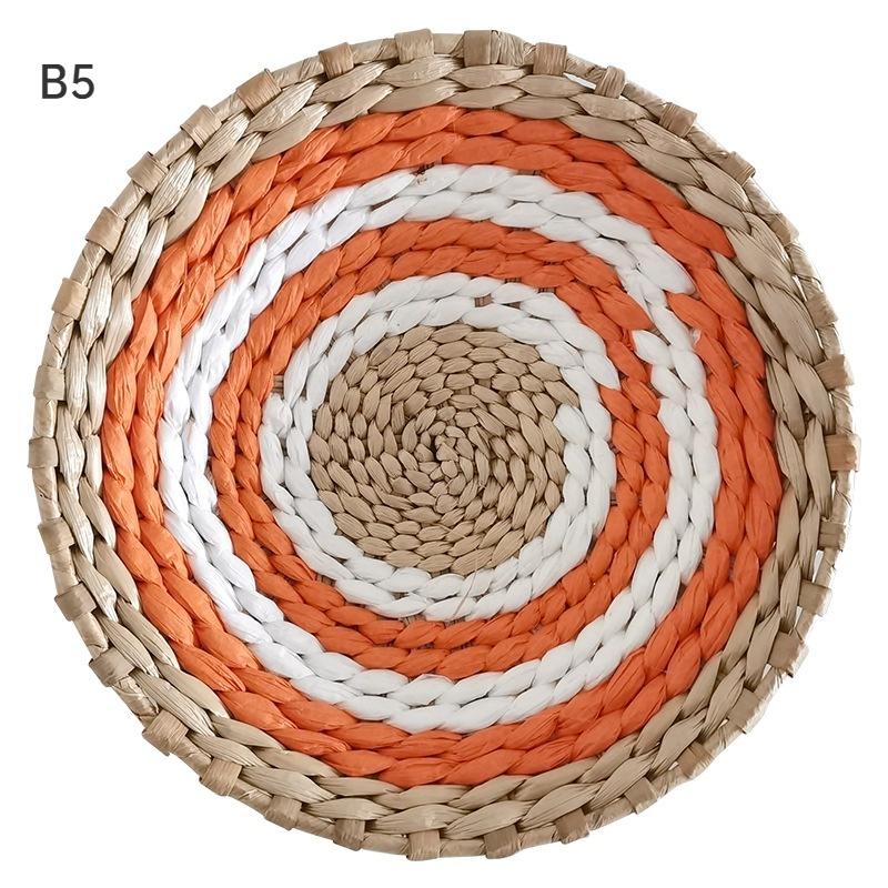 Halm Runde veggdekorasjonsanheng Kreativ retro etnisk bakgrunn Veggdekor i marokkansk stil Håndvevde oppheng Diameter 20/25/30 cm
