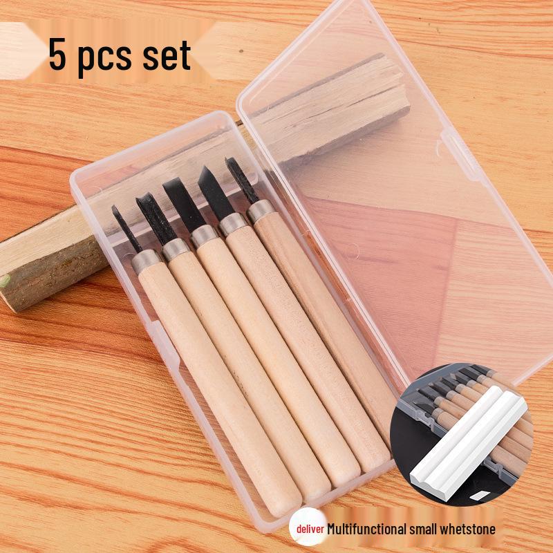 Comprehensive Wood Carving & Stamp Set: Includes Hand-Carved Knives, Carpenter Tools, and Carving Materials for Wood, Rubber, and Plaster.