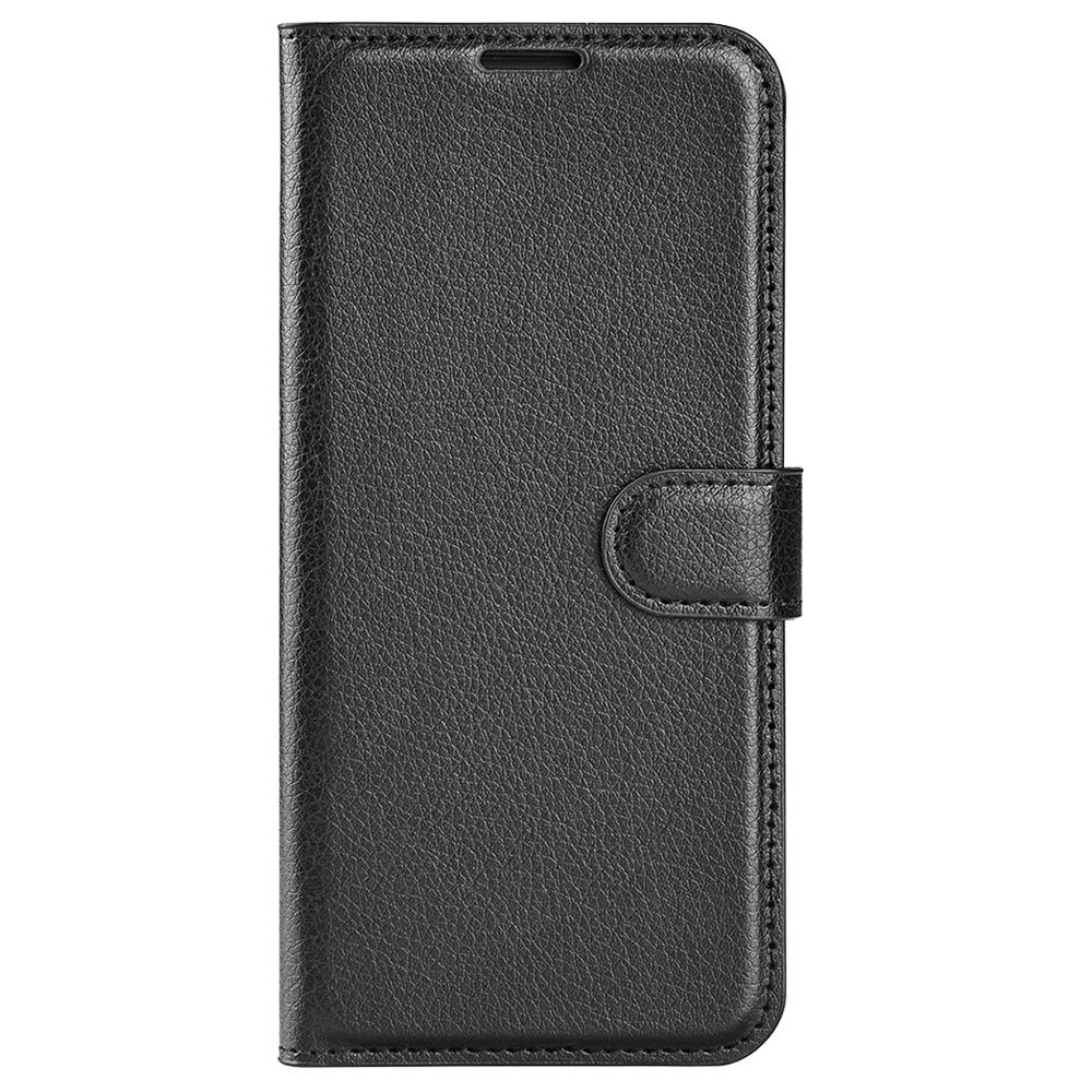 For Motorola Moto G45 5G/G34 5G Case Folio Stand View Leather Phone Cover Litchi Texture