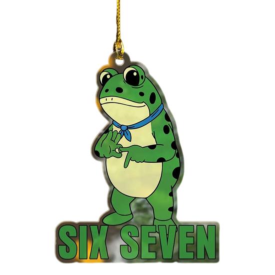 Frog Christmas Ornament Funny Frog Meme Christmas Decoration 2D Acrylic Holiday Keepsake for Xmas Tree Car Decor