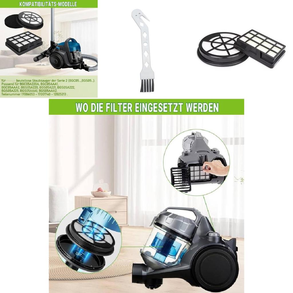 For Bosch Bbz152ef Series 2 Hepa Filter Replacement Kit With Inlet And Outlet Filters For Home Use