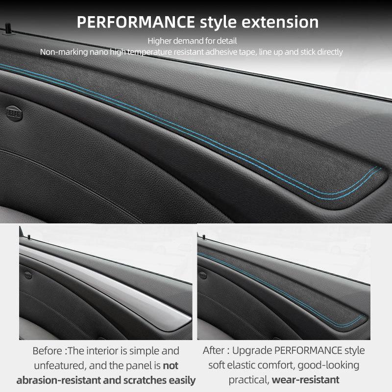 Per BMW Serie 5 E60 Strisce Pannello Porta Laterale Trim Realizzate in Alcantara Performance 4pz Adesivo Accessori Tuning Interni Auto