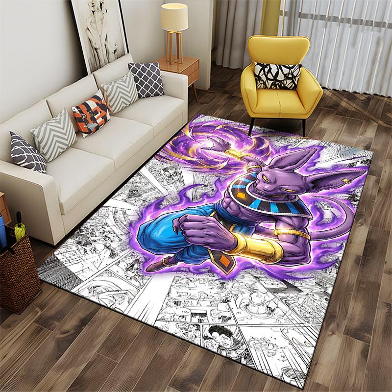 Purple Cat Warrior Design Carpet suitable as a non-slip mat for the living room or bedroom sofa