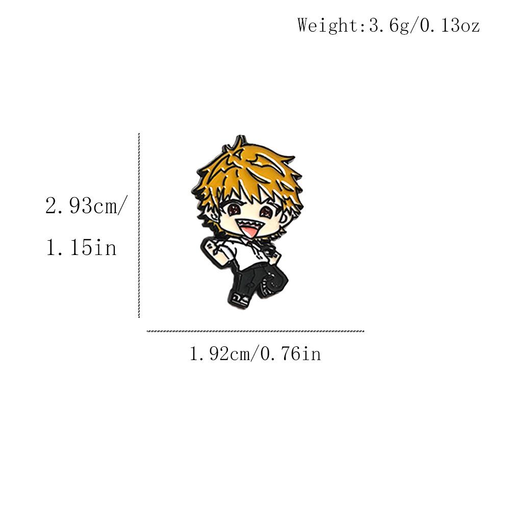 Chainsaw Man Cute Cartoon Anime Metal Brooch – Creative Q Version Clothing Accessory