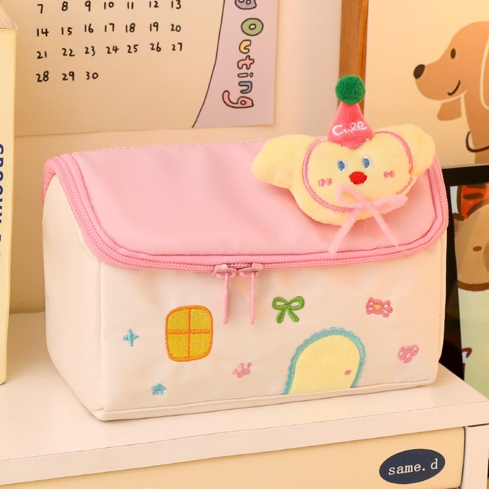 

Multi-layer Pencil Case House-shaped Stationery Bag Multi-function Makeup Bag Back To School Gift белый