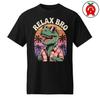Relax Bro T-Shirt, Funny Dinosaur Beach Unisex Shirt, Humor Gift for Men Graphic Tee, Vaporwave Casual Short Sleeve Top