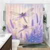 2D Printed Dragonfly Butterfly Pattern Polyester Shower Curtain - Stylish Bathroom Decorative Curtain for Home