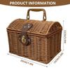 Picnic Food Basket Vintage Woven Container Picnic Serving Basket for Easter Holiday Engagement Wedding Thanksgiving Spring