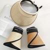 2025 summer sunscreen hat women's empty top breathable big brim sun hat versatile foldable fashion solid color sun hat