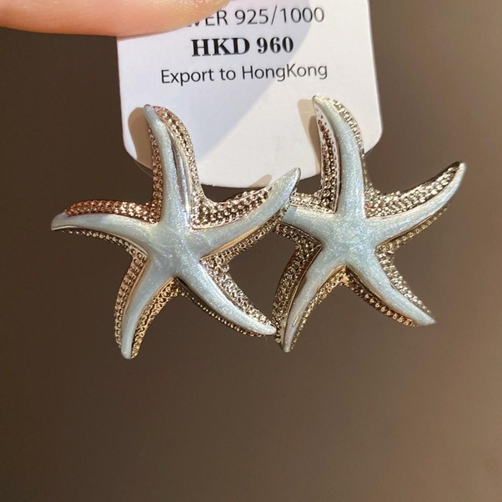 Geometric Starfish Ear Studs Star Korean Style Earrings Starfish Stud Earrings Beach Vacation