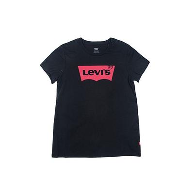 Levis Βασικό Μαύρο T-Shirt με Κόκκινο Λογότυπο Γυναικεία Μπλούζες Μαύρο 17369-0466