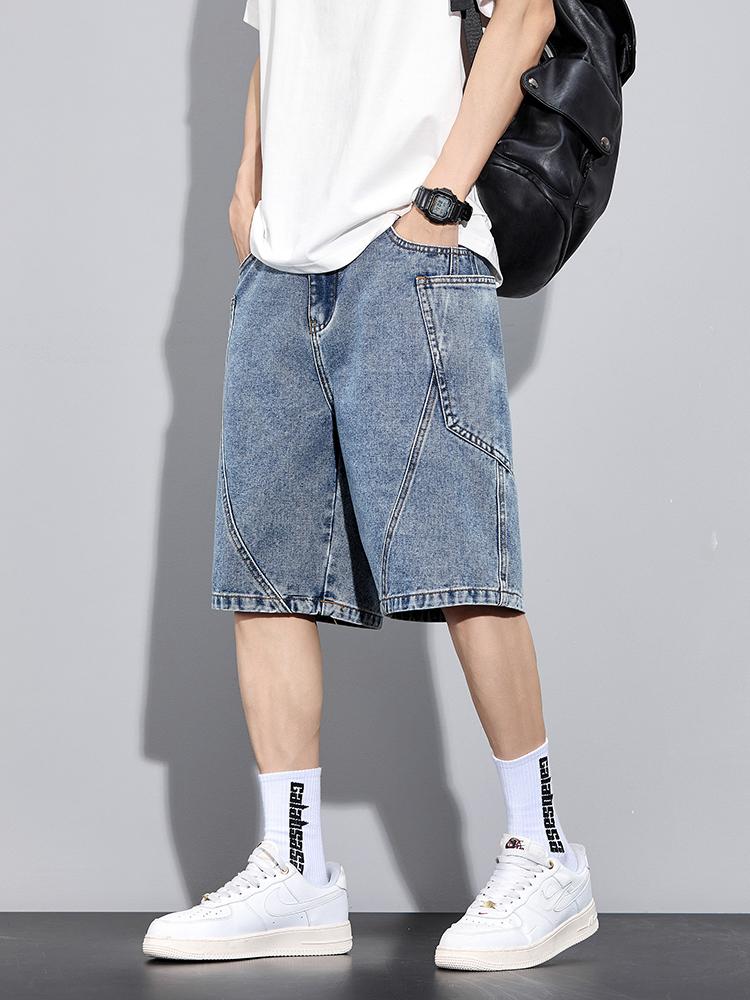 Pantaloncini Cargo Estivi in Denim da Uomo Taglia Grande 8XL 7XL 6XL Vita Elastica Jeans Dritti Larghi