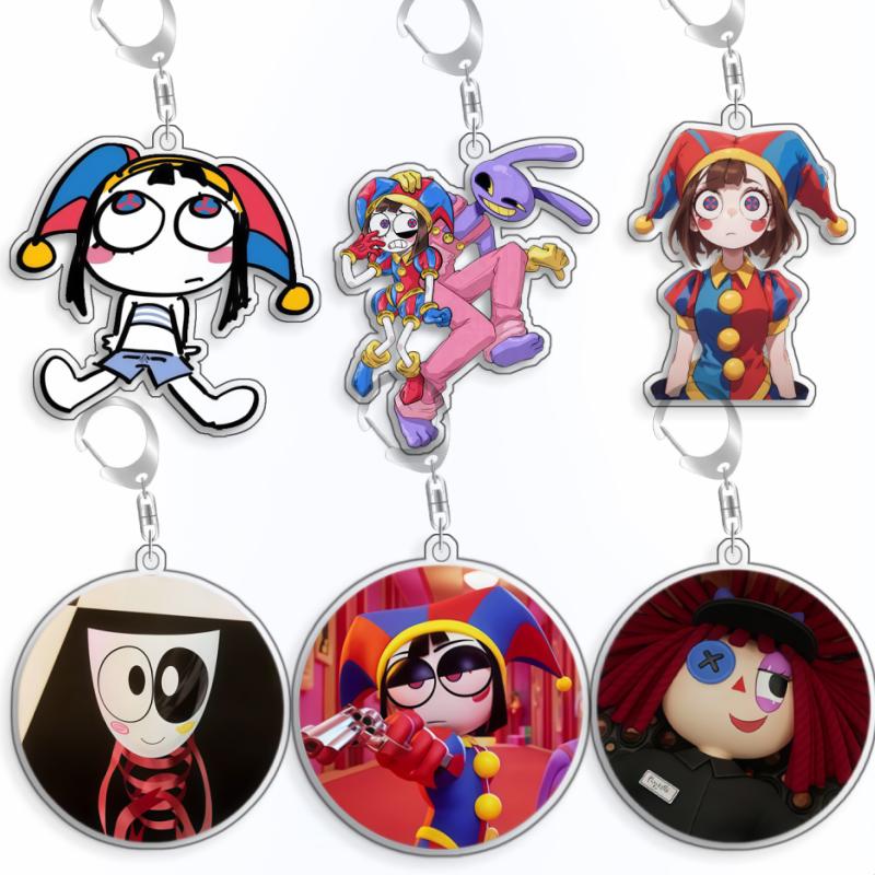 For The Amazing Digital Circus Ragatha Pomni Gangle Kinger Acrylic Selfmade Cute Cartoon Anime Keychain Pendant Toy Gifts 5cm
