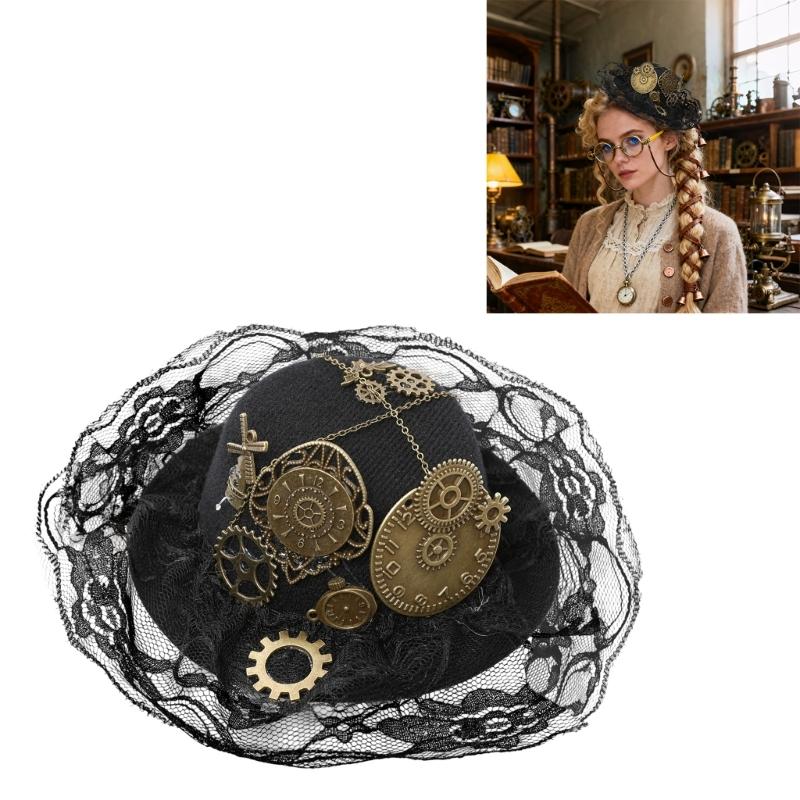 Unique Steampunk Style Hair Accessory Lightweight Polyester Design Hairpin For Performances And Costume Event