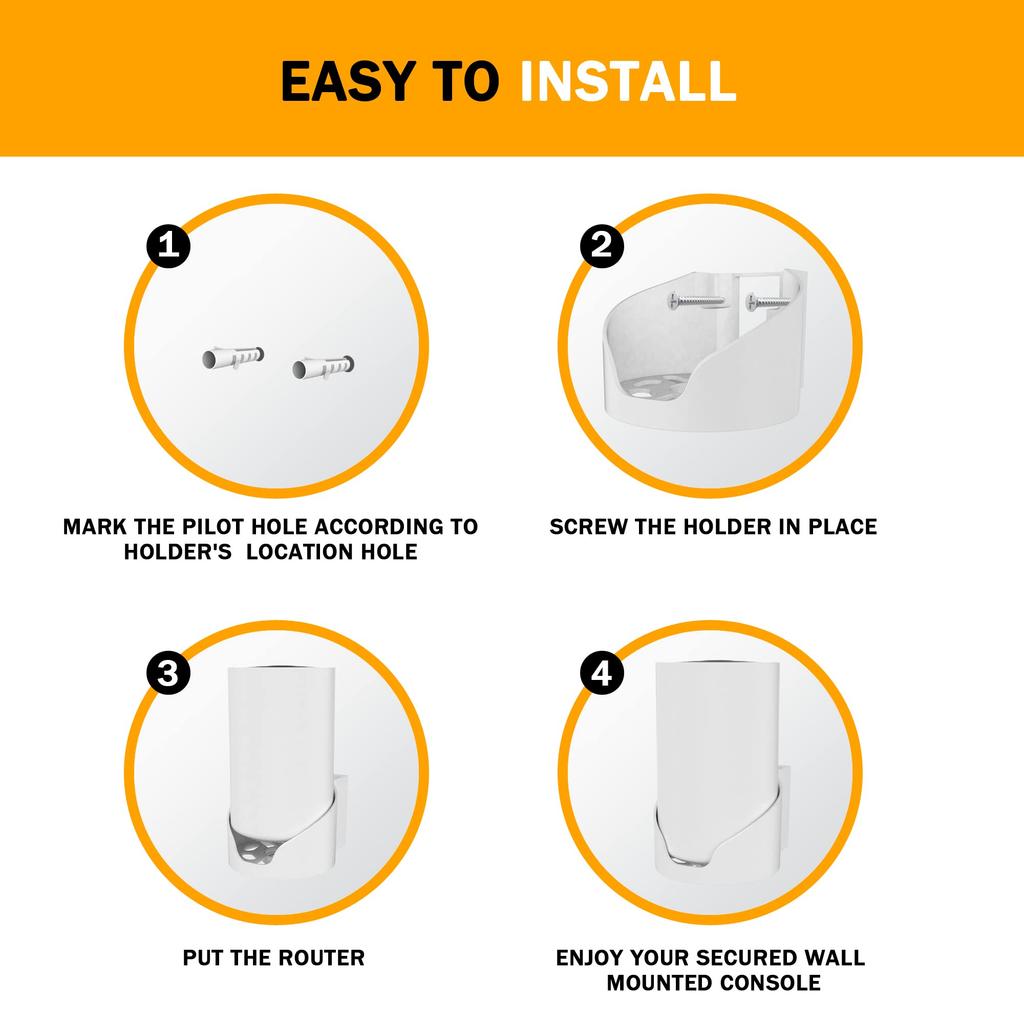 Wall Mount Whole Home Web 6 System for Wall Mount Bracket Holder for Cable Easy Installation 3 Bangcheer-Deco Wi-Fi X68/XE75/AXE5300, Space-Saving