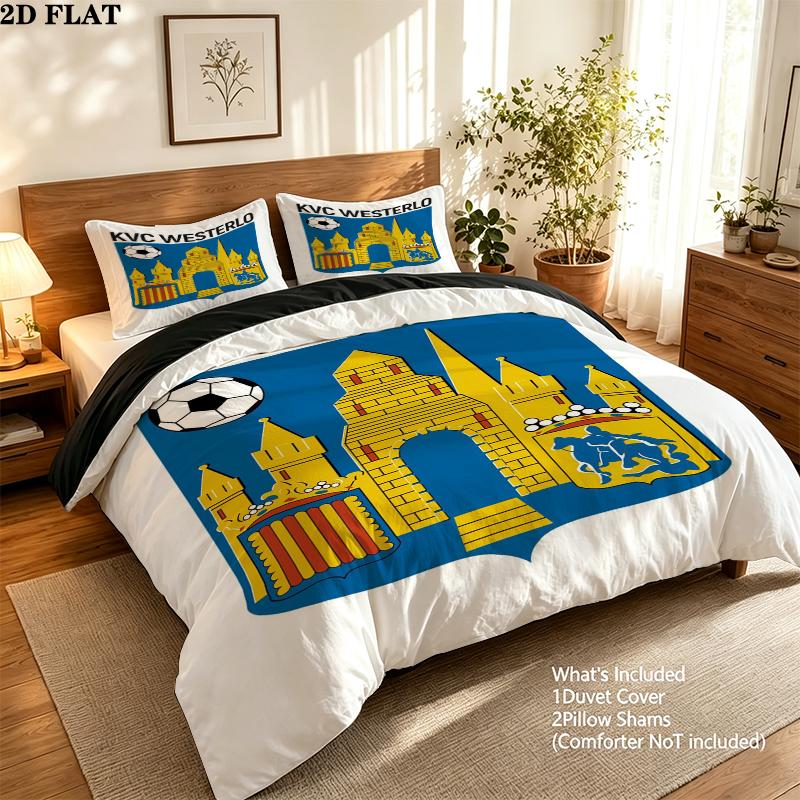 Kvc Westerlo Pattern Bedding uilt Set uilt Cover Pillowcase Home Decoration Birthday Gift (1 * duvet cover + 2 * pillowcase without core)
